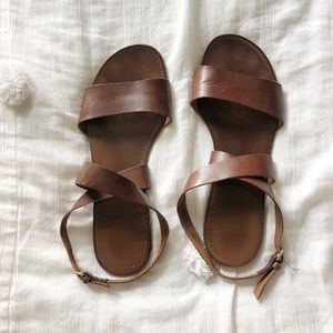 Jcrew brown leather sandal